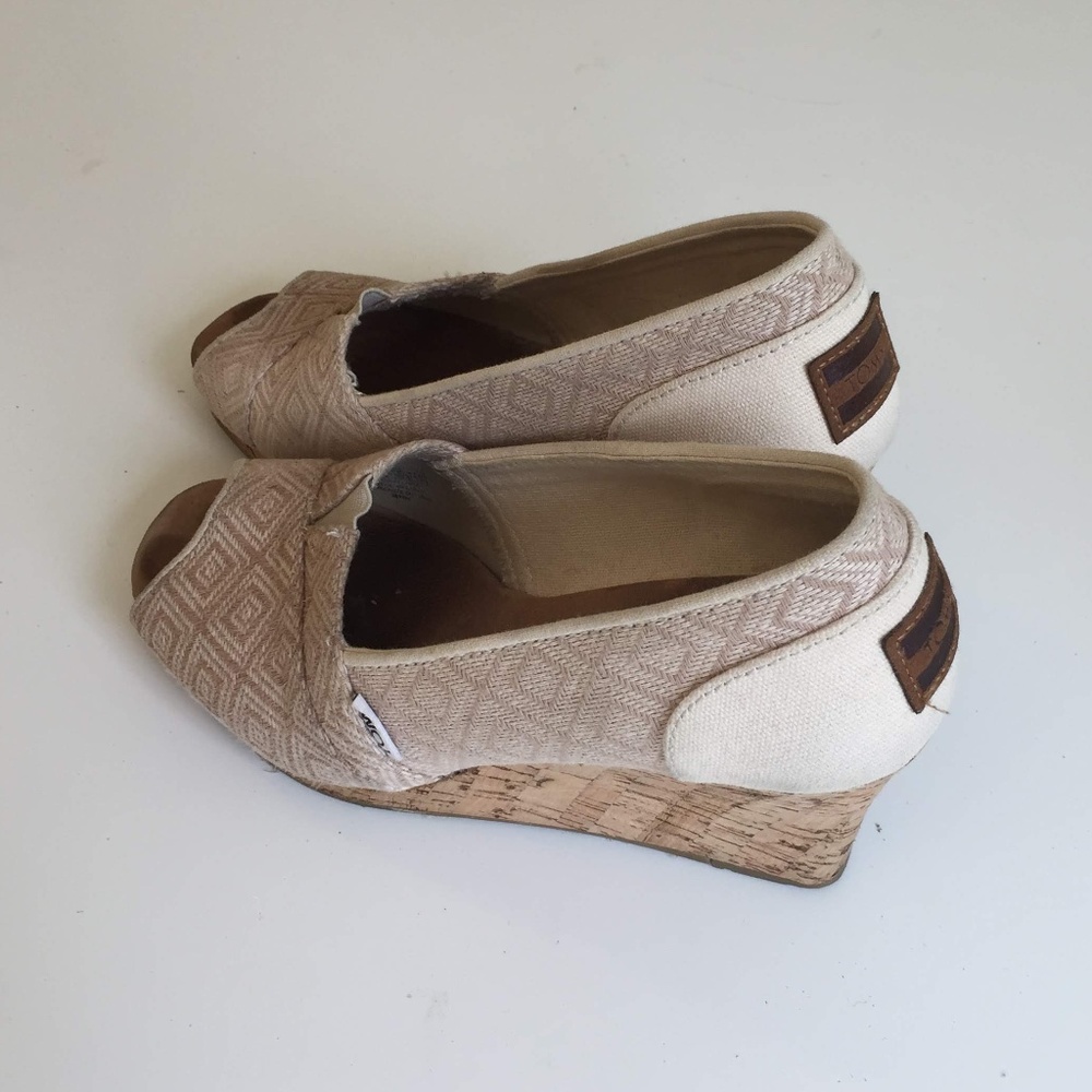 TOMS peep-toe wedges